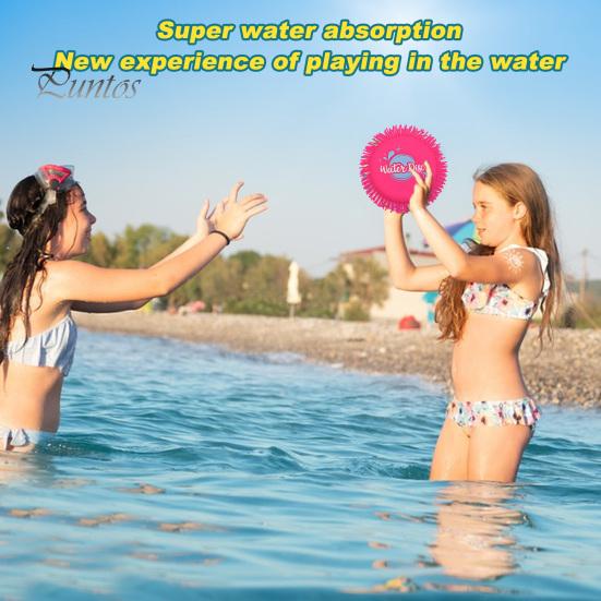 2 Pack Water Flying Discs Sponge Absorbent Enhance Parent-Child Bonding Water Toy Outdoor Beach Pool Flying Disc
