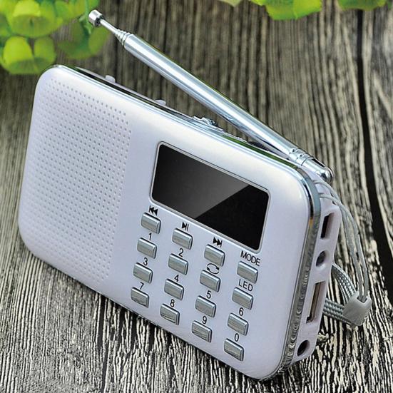 Y-896 Digital Radio Rechargeable Flashlight Function 3W Mini Portable FM Radio with TF Card Slot for the Aged