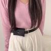 2 in 1 Waistband Waist Bag Flap PU Leather Coin Purse Simple Waist Belt With Bag  Phone Pouch