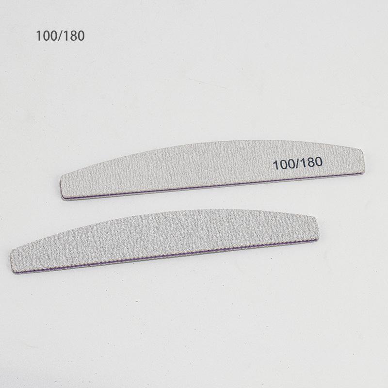 Double-Sided Matte Gray Half-Moon Nail File for Polishing.