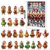 Christmas Tree Ornaments 24 Days Festive Countdown Calendar 2025 2D Acrylic Cute Chick Pendants Animal Charm For Christmas Tree