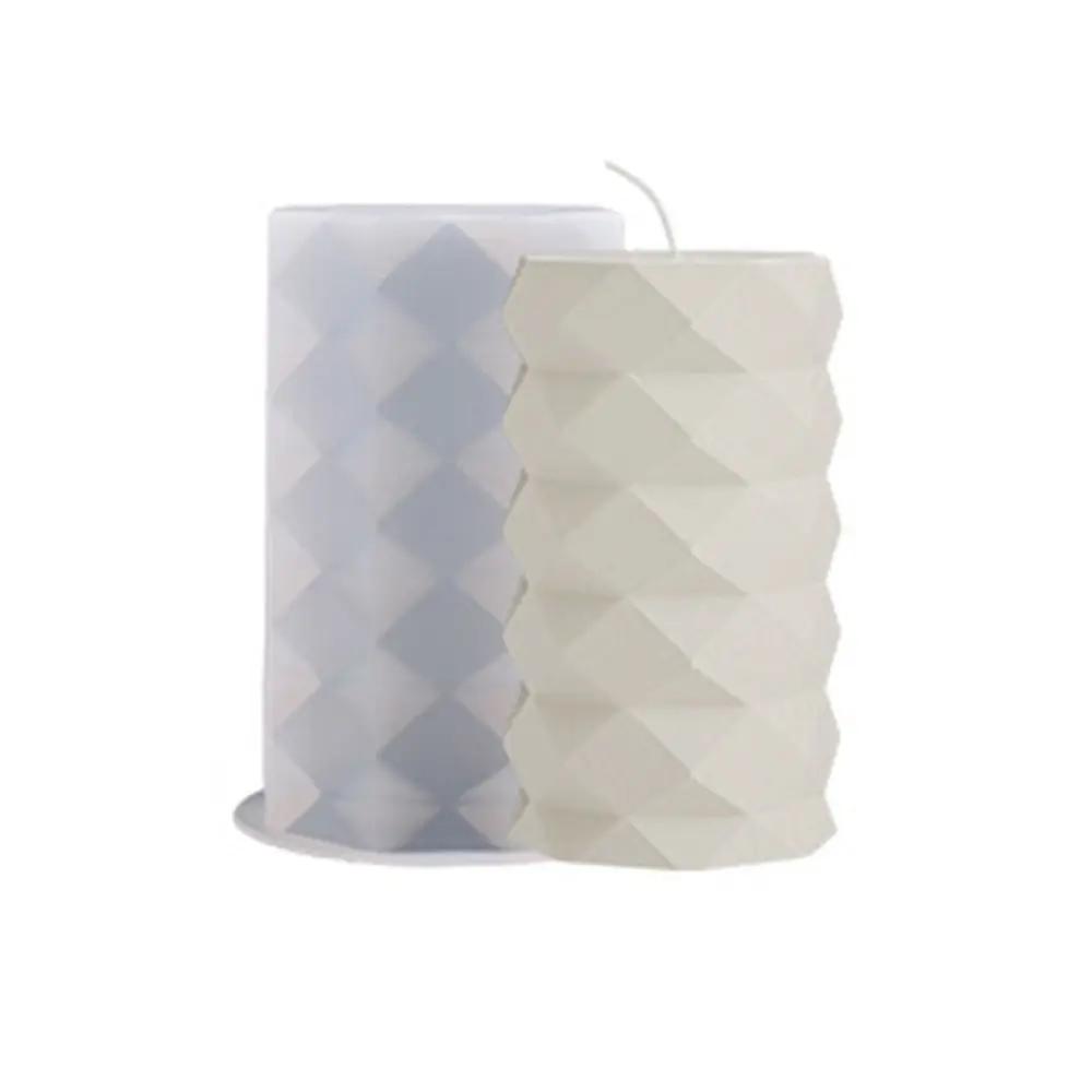 3D Cylinder Candle Mold DIY Silicone Candle Mold Cake Resin Molds 3D Art Wax Candle Making Mould Silicone Handmade Soap Molds
