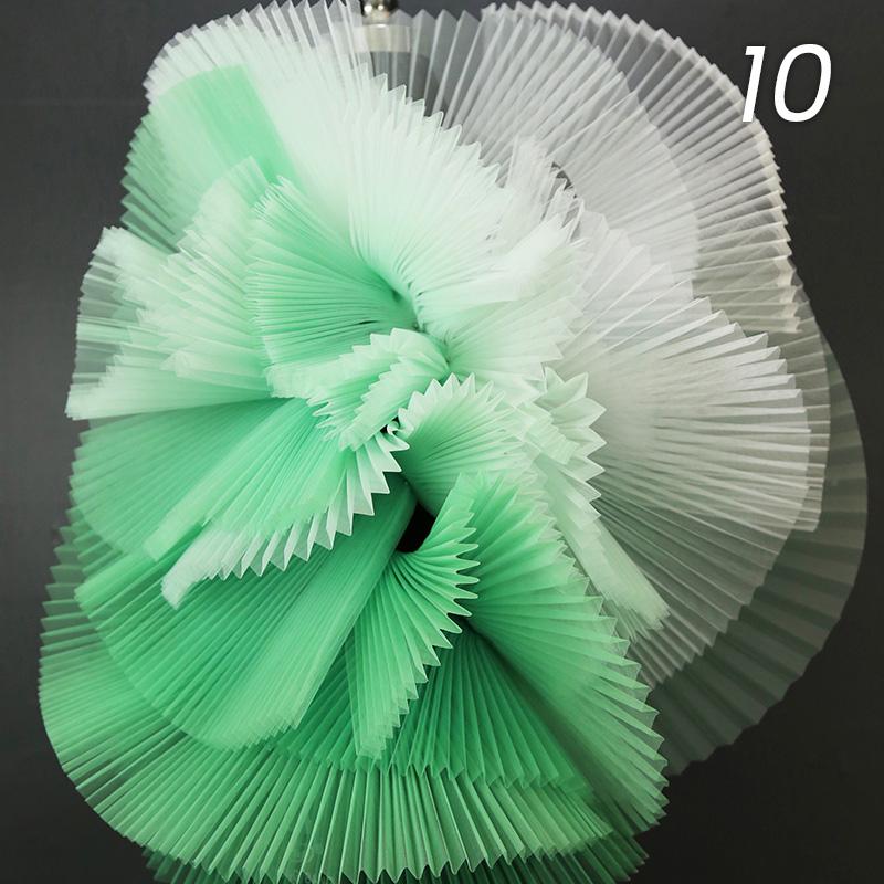 Stiff Accordion Pleated Mesh Tulle Fabric Gradient Pleated Designer Fabric For DIY Sewing Bubble Skirts Fashion Dress Background
