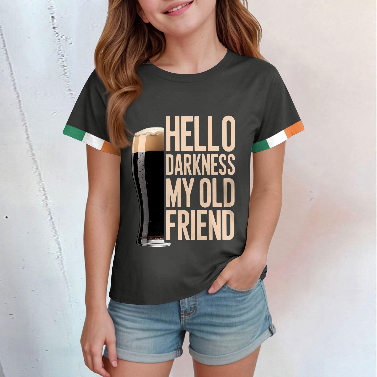 

Детский повседневный топ с круглым вырезом и короткими рукавами 130