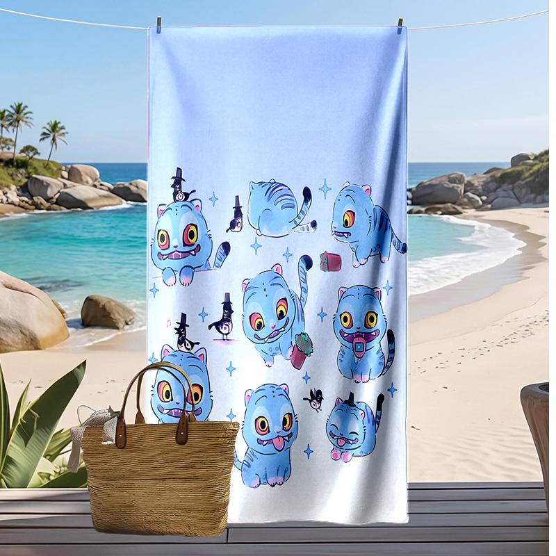 Kpop Demon Hunters Printed Beach Towel, Large Absorbent Quick Dry Towel for Summer Outdoor Swimming