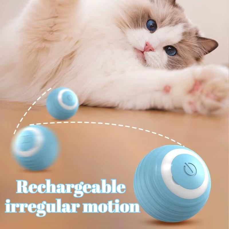 Automatic Rotation Cat Toys Interactive 42MM Intelligent Awakening Animal Toy Game Food Grade Rolling Ball Bite Resistant Companion Toys Pet Products