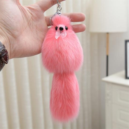 Keychain Pendant Fox Plush Doll Charm Soft Stuffed Key Holder Portable Key Organizer Backpack Bag Accessory