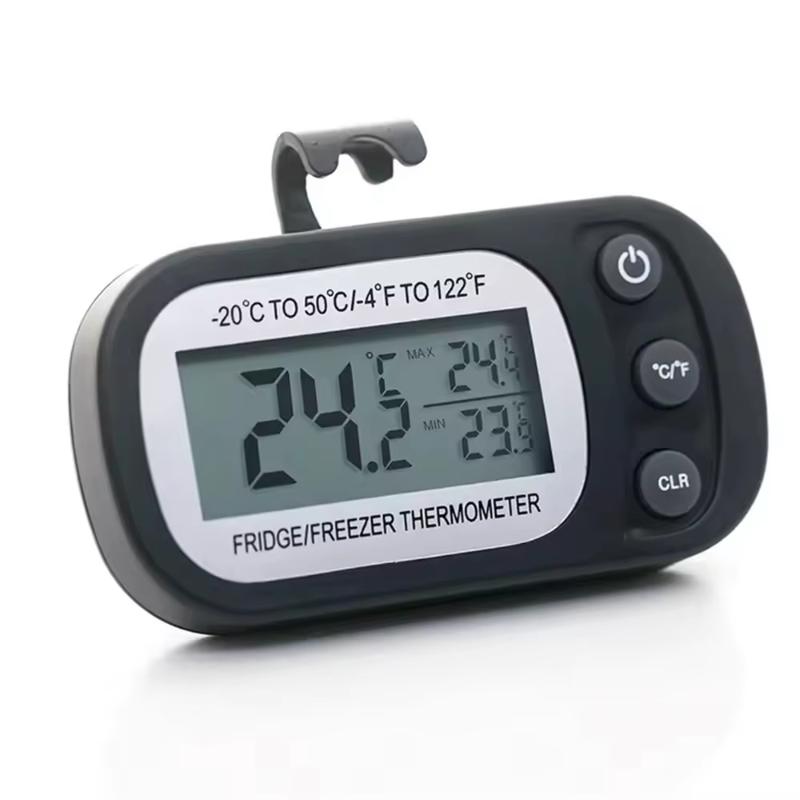 Mini LCD Digital Fridge Thermometer Anti-Humidity with Hook for Household Refrigerator Freezer Food Temp Monitoring Tool
