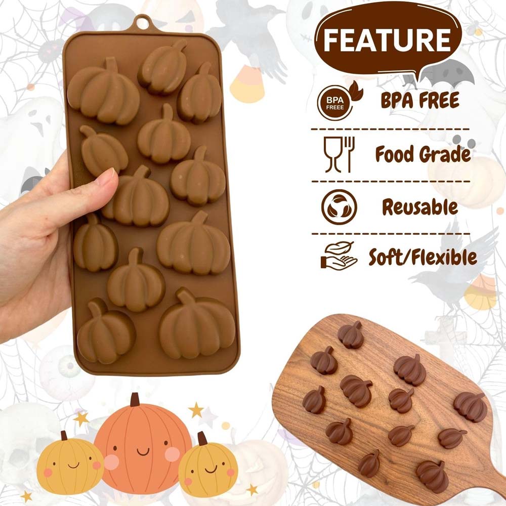 Halloween Ghost Pumpkin Silicone Mould Candy Wax Melt Ice Jelly Chocolate Mold