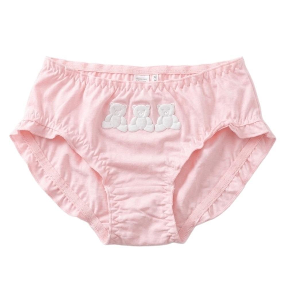 Lolita Ruffle Briefs Low Waist Cotton Panties Daily 3 Bears Panties  Women M белый/розовый