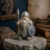 Stable Base Desk Sculptures Viking Gnome Warrior Figurine, Resin Nordic Dwarf Statue, Decorative Weather Resistant Yard Decorations Soldier