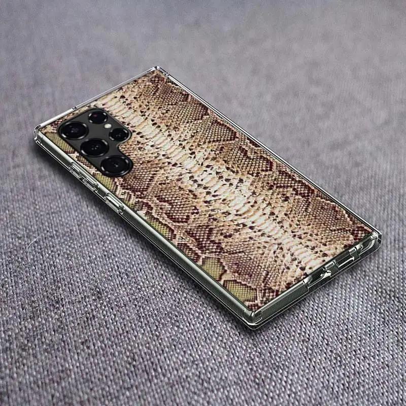 It looks like real snake skin Clear Phone Case for Samsung Galaxy S21 Plus S24 S23 S20 FE S22 S26 Ultra S25 Edge TPU Capa Cases