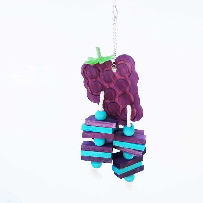 Colorful Hanging Wood Pet Bird Parrot Chew Bite Toy for Medium and Small Bird Parrot (Purple,30*12cm) фиолетовый