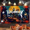 Halloween Photography Backdground SpiderWeb Pumpkin Moon Trick or Treat Kid Happy Halloween Party Deco Polyester Backdrops Props