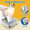 Cat Litter Box Step Stool with Catcher Ramp for Elderly Cats Mesh Tray Fits Most Litter Boxes 30 x 20 x 9 Cm for Small