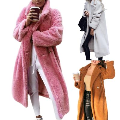 Long Coat Warm-keeping Wear Resistant Plush Women Cardigan Coat Winter Outerwear