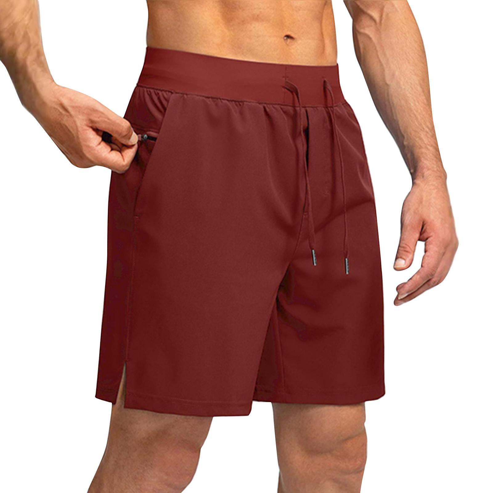 

Летние мужские свободные спортивные брюки Ice Silk, модные тренировочные быстросохнущие повседневные спортивные брюки, шорты XL винный