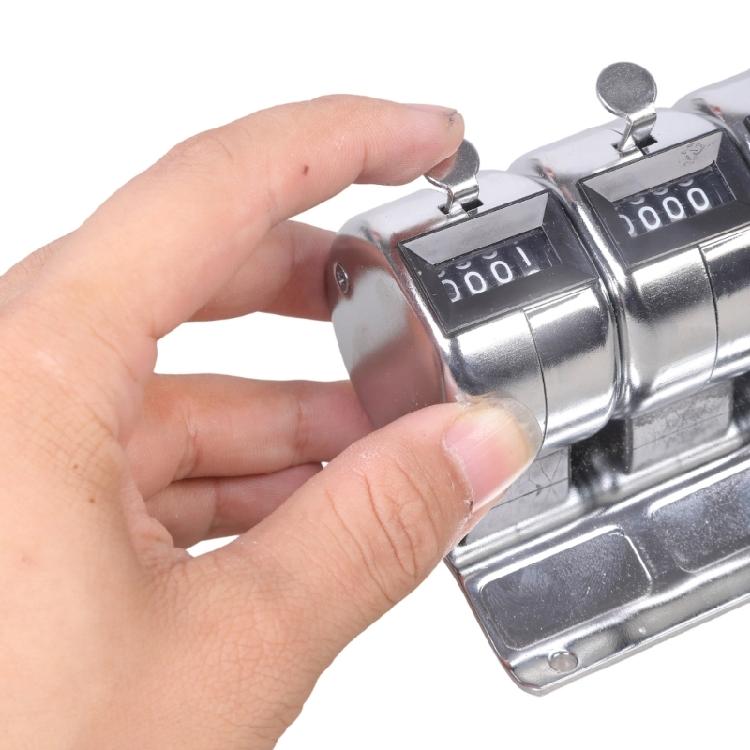 Stainless Steel Handheld Mechanical Counter Scratch Resistant Surfaces Count Rotating Resets For Inventory Management