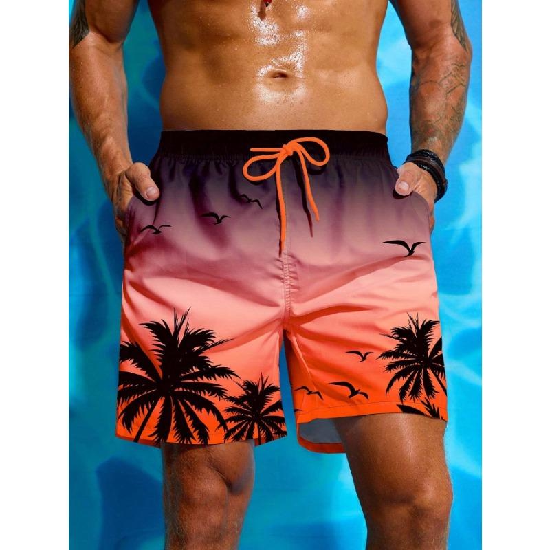Manfinity Swimmode Men's Palm Tree Printed Beach Shorts