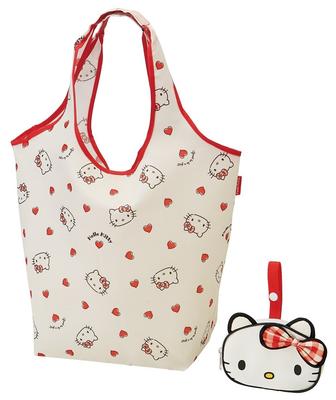 Skater Shopping Bag with Eco Hello 420mm X 320mm X 180mm KBS42P Pouch, Bag, Kitty, Sanrio, (W) (H) (D),