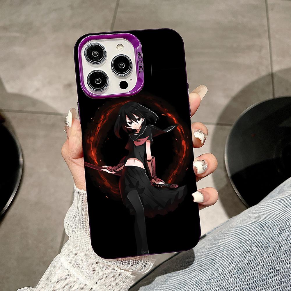 Akame Kurome Purple Translucent Mobile Phone Case for iPhone 17 16 15 14 13 12 11 X XR XS Air Pro Max Plus Colorful Cover