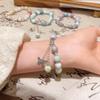 Vintage Ethnic Ceramic Bracelet with Bow Pendant for Women - High-End Handcrafted Jewelry
