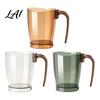 Inverted Draining Mouthwash Cup Clear Toothbrush with Handle Plastic Holder Easy Clean Wide Mouth Tumbler Storage Slot Modern Bathroom Accessory for