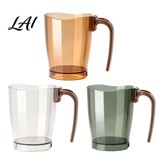 Inverted Draining Mouthwash Cup Clear Toothbrush with Handle Plastic Holder Easy Clean Wide Mouth Tumbler Storage Slot Modern Bathroom Accessory for