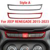 For JEEP RENEGADE 2015- Central Control Emergency Light Panel Decorative Stickers Carbon Fiber Car Interior Accessories