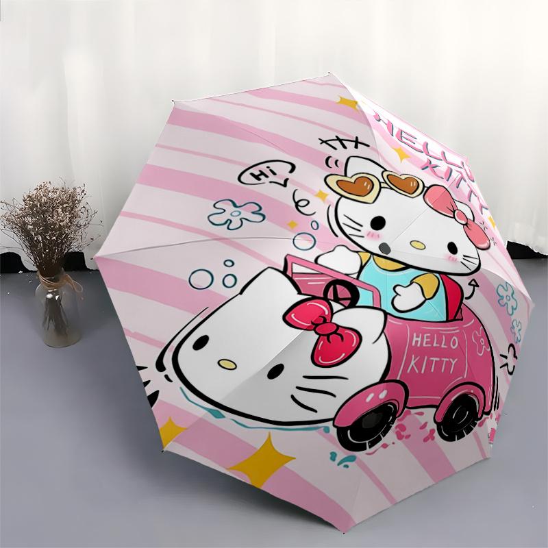 1pc Hello Kitty Pink Car Umbrella - Automatic Open/Closed, Foldable Design, 8-Bone Iron Frame, Outdoor, Ideal Gift for Fans, Travelers, Daily Use, Fes
