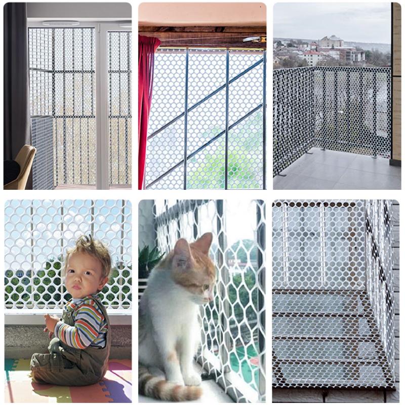 Width 1M Balcony Cat Pet Anti-Falling Net Garden Fence Mesh Window Plastic Grate Mesh Children Staircase Fall Protection Netting