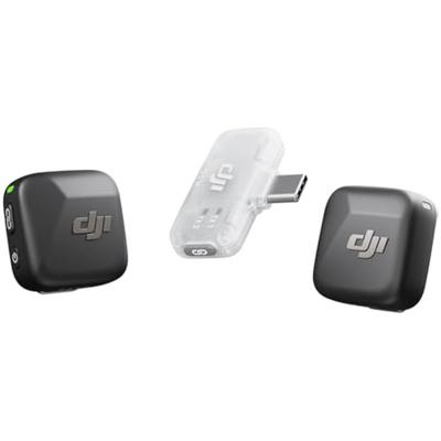 DJI Mic Mini (2 TX+1 Mobile RX), Pin Microphone, Wireless Lavalier Microphone Compatible with iPh...