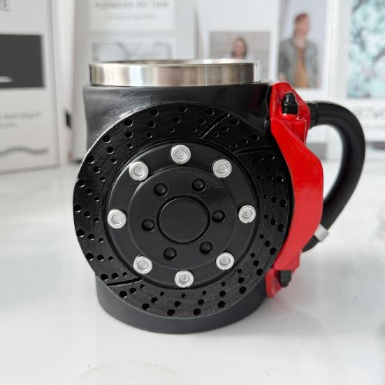 Design brzdových destiček Kávový hrnek 300ml Průmyslový styl Nerezový hrnek