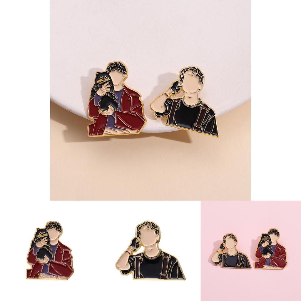 Cartoon Eyecatching Character Brooches Colorful Alloy Pins For Trendsetting Fashion