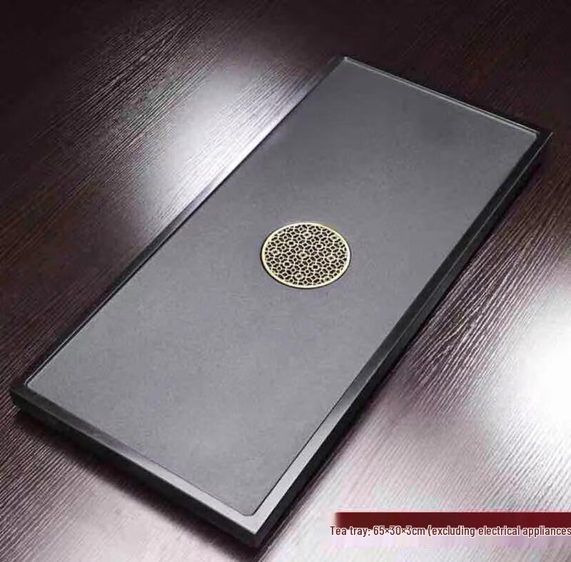 Cha Xun Black Gold Stone Tea Tray & Ceramic Tea Set
