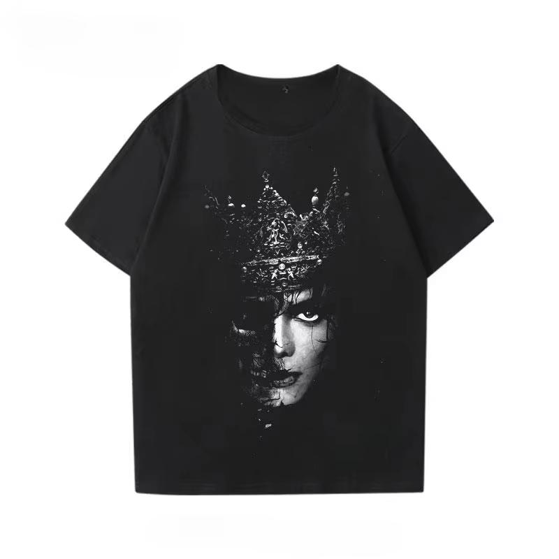 Michael Jackson Punk Vintage Rock Tungmetall Vintage Sommar T-shirt Lös Kortärmad Gatukultur T-shirt Unisex Kvinnor