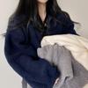 Women's Autumn & Winter Faux Lamb Wool Coat - Short Stand-Up Collar, Warm, Loose Fit, Zip Cardigan Top