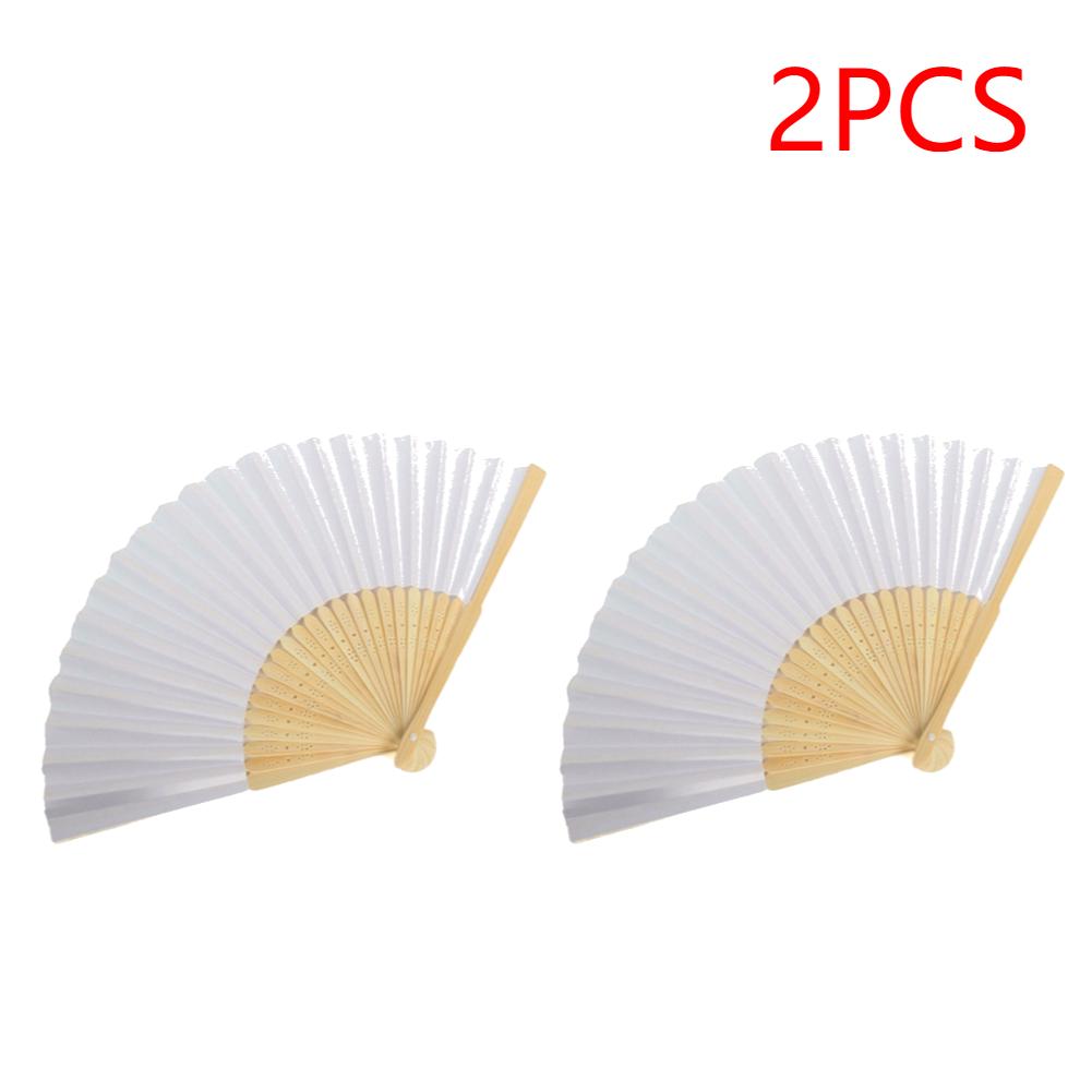 1-50 Stück Weißer Handfaltfächer Bemalbarer Bambus-Faltfächer Tragbarer Chinesischer Fächer für Kirche Hochzeit Geschenke Party Raumdekoration