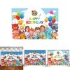 Cocomelon Family Photography Backdrops With Bright Colors For Party Decoration 120*80cm