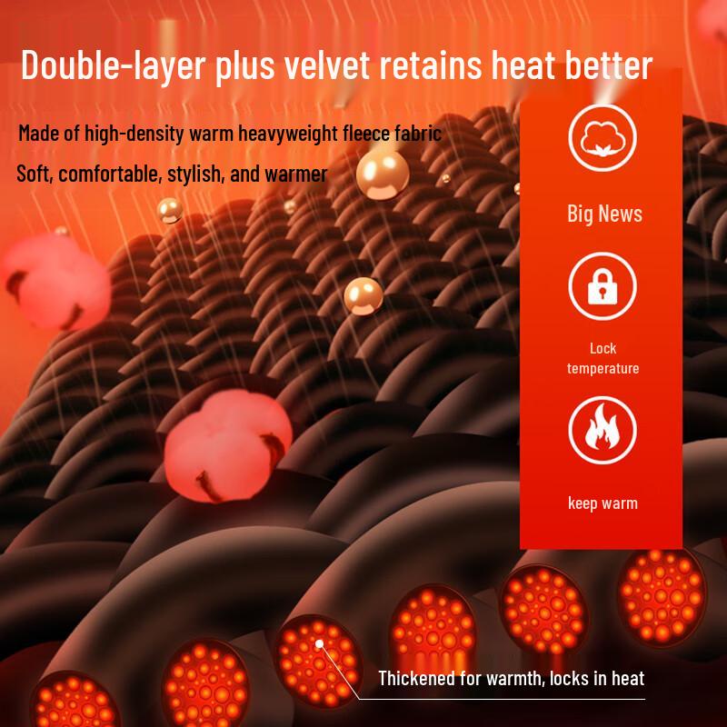 Jeanswest Men's Winter Thickened Fleece Hooded Cardigan Jacket