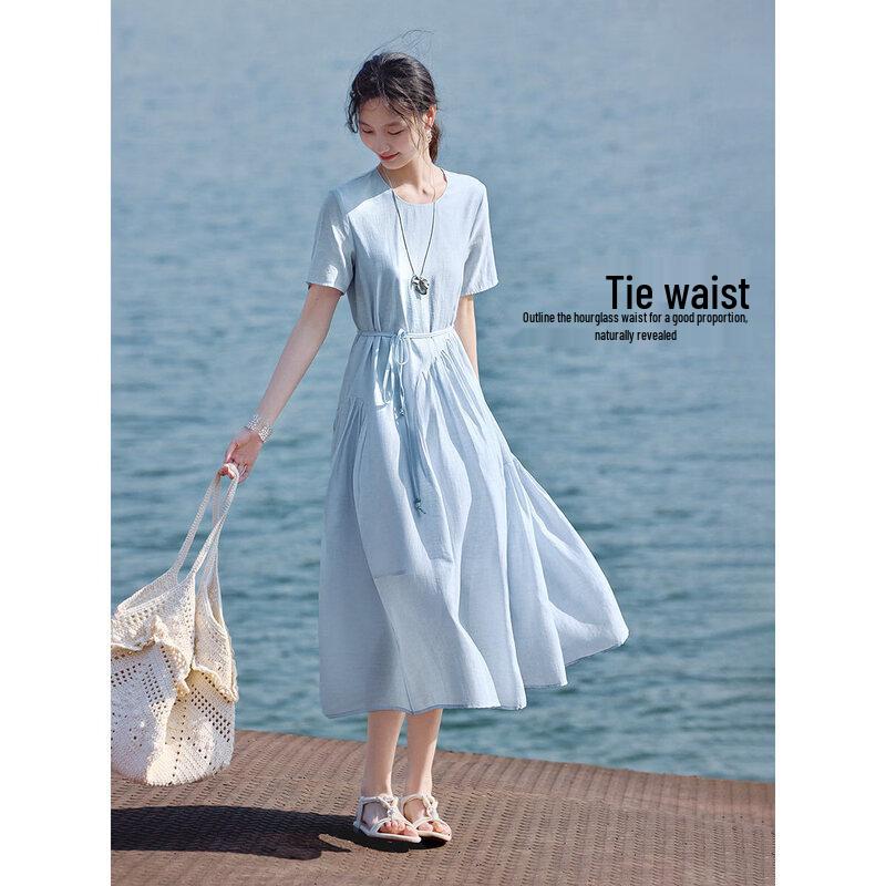 XWI Women's Lyocell Blend Tie-Waist Midi Dress
