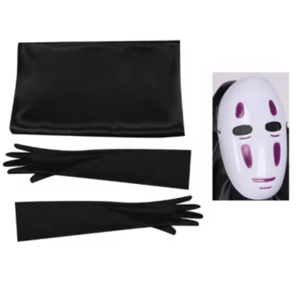 Japanese No Face Man Cosplay Costume Unisex Halloween Anime Carnival Party Adult Clothing Including Ghost Mask Gloves Comic Con