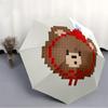 1pc Pixel Bear Automatic Open/Close Umbrella, Portable Folding Umbrella, Compact Travel Umbrella For, Birthday/Christmas Gift 5007