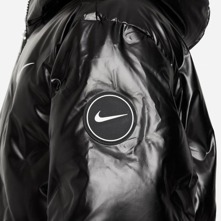 Nike Down Jacket Kids Solid Color Logo Fleece Warm Black Kids Jackets FZ6221-010