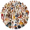 50 Vintage Professional Male Muscle Hunk Doodle Stickers Decorating Luggage Notebook Stickers