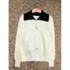 Shop   Women S contraSt Collar 2 Way Zip lS Knit Cardigan Black 21dS Wcd260100