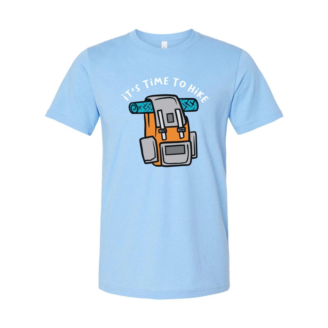 

Unisex Outdoor Hiking Backpack Graphic T Shirt With Roll Mat It s Time To Hike A L