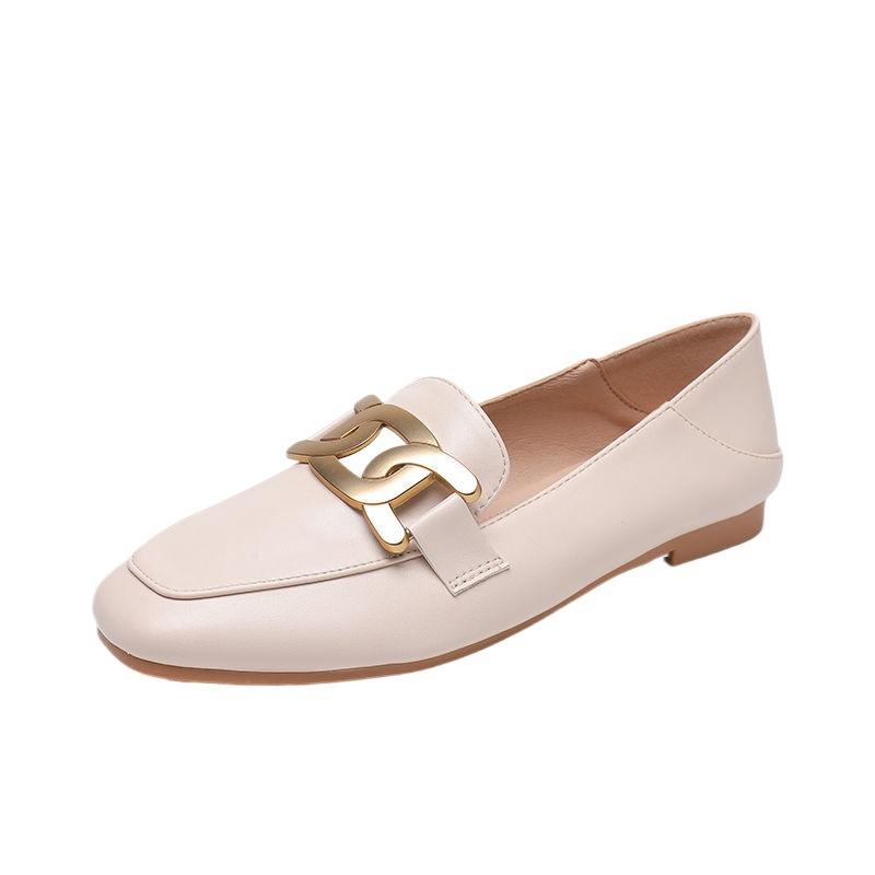 One-pedal Small Leather Shoes British Style 2025 New Flat-soled Single Shoes Women's Shoes Autumn Loafers Versatile Doudou Shoes