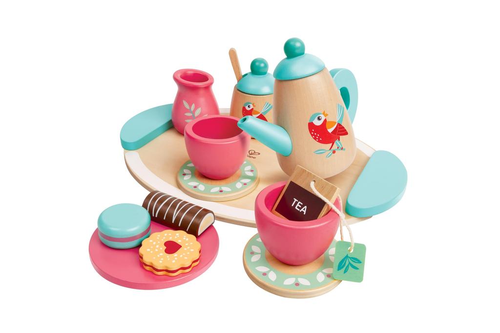 Hape Pretend Play Tea Time X X Ages 3 and Wooden Pretend Play E3207 Set, 30.3 24.3 8.2 Cm, Up, Toy,