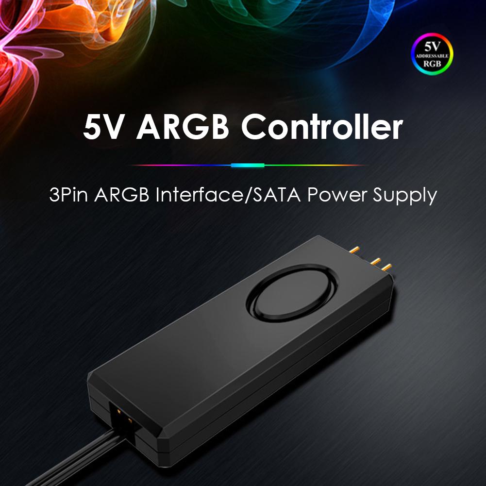 Power Supply 5V ARGB Controller SATA Pin Easily Carrying Lightweight Gadgets for Chassis Fan LED Strip Water Cooler